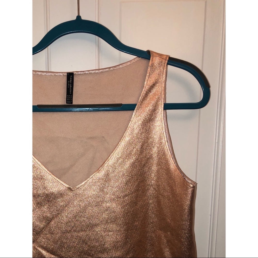 Zara Metallic Pink/Orange Top